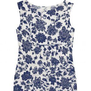 Floral Blue and White Sleeveless Dress -NWOT